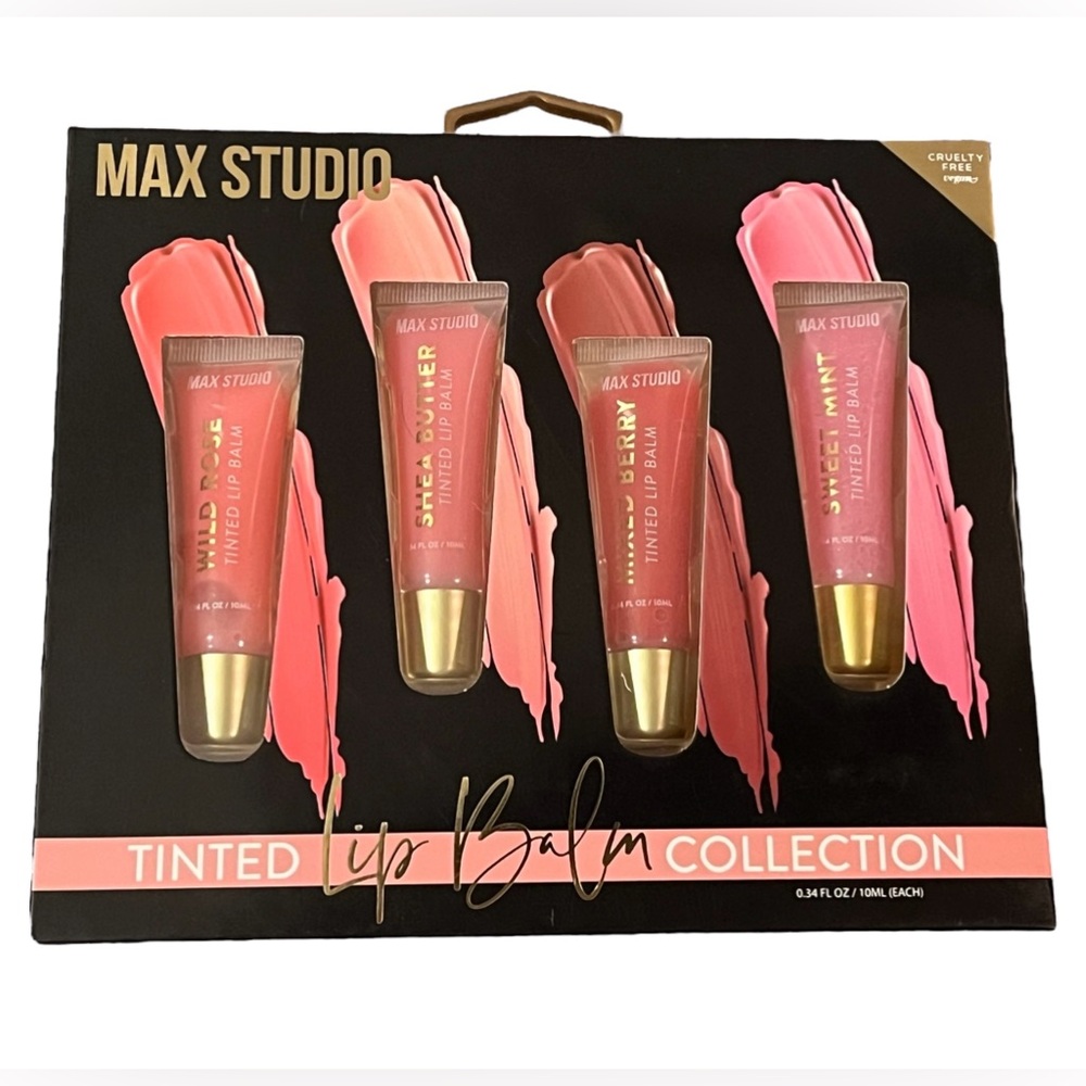 MAX Studio 4 piece Tinted Lip Balm Collection Set! NIB AND GIFT READY🔥